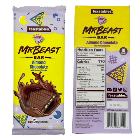Chocolate en Barra Mr Beast Feastables - Almond Chocolate