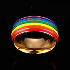 Anillo Alianza Bandera Orgullo Lgbtq Gay Pride Acero Inoxidab - comprar online