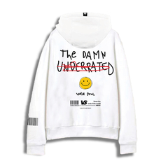 Buzo Clasico Hoodie Hype The Damn Underrated - Blanco