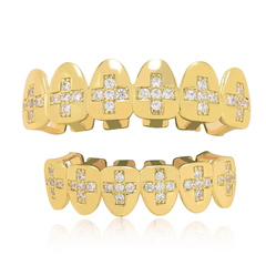 Grillz Parrila Dientes Croix Zircon - Dorados - comprar online