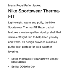 Campera Nike Therma-Fit Brown Basalt - usd450
