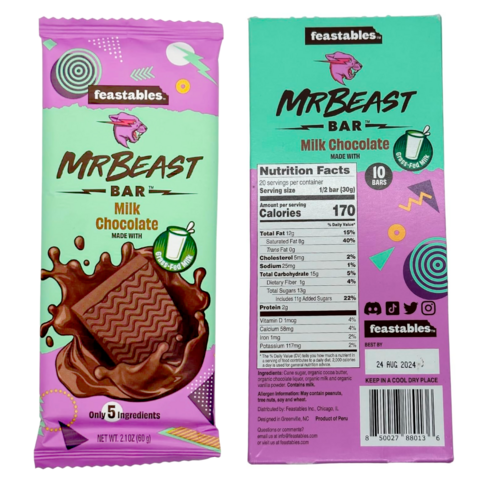 Chocolate en Barra Mr Beast Feastables - Milk Chocolate