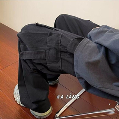 Pantalon Baggy Cargo Streetwear Cierre A915 Negro - comprar online