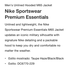 Campera Nike Premium Essential Taupe Haze - usd270 - comprar online