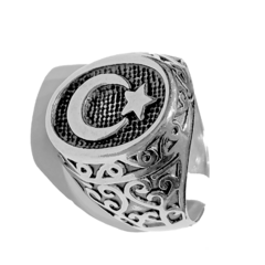 Anillo Acero Inox Turquia Luna y Estrella