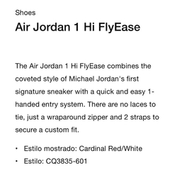 Zapatillas Nike Air Jordan 1 Hi FlyEase - 12us - 330usd en internet