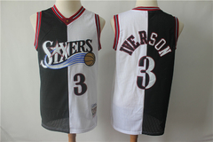 Musculosa Casaca NBA Philadelphia 76ers 3 Iverson Black/White - tienda online