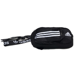 Riñonera Adidas Tiras Estampadas Negro C/ Bolsillos - comprar online