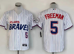 Camiseta Casaca Baseball Mlb Atlanta Braves 5 Freeman Retro