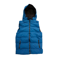 Chaleco Puffer Capucha Inflable Azul