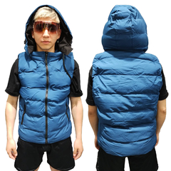 Chaleco Puffer Capucha Inflable Azul en internet