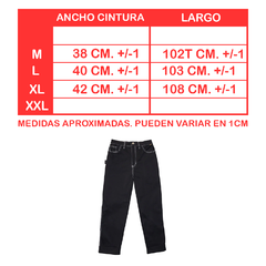 Pantalon Carpintero Negro Tiro Alto - tienda online