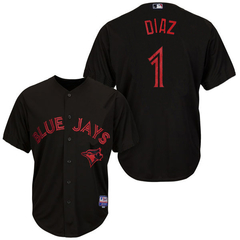 Camiseta Casaca Baseball Mlb Toronto Bluejays 1 Diaz Black