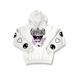 Buzo Hoodie Blakking " Kuromi valentine " Blanco