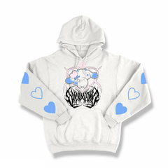 Buzo Hoodie Blakking " Cinnamoroll blackheart " Blanco