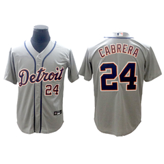 Camiseta Casaca MLB Detroit Tigers Gris 24 Cabrera