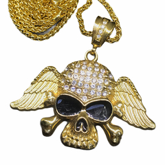 Cadena C/ Dije C/ Strass Calavera C/ Alas - comprar online