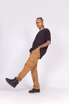 Pantalon Cargo Marron con Cinto - tienda online