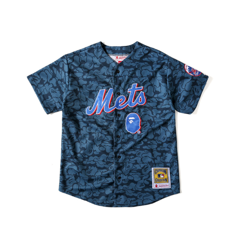 Bape x Mitchell & Ness Mets Jersey Black