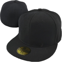 Gorra Visera Plana Cerrada Sin Marca Negra