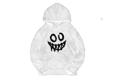 Buzo peluche sherpa crazy face (white)