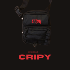 Riñonera mini bag CRIPY Negra con Letras Rojas