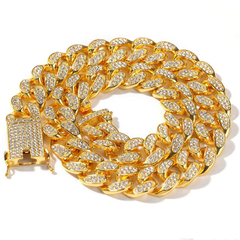 Cadena Cubana Strass Iced Chain Ancho 20mm