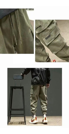 Pantalon Cargo Techwear Tiras Verde Ajustable Disout G04 en internet