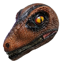 Mascara Latex Dinosaurio Velociraptor Marrón Halloween Disfraz - comprar online