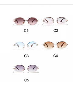 Gafas De Sol Ovaladas Retro Corte Diamante Cristal Nº37