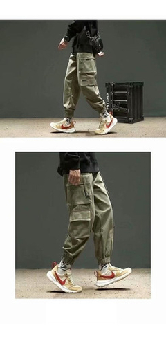 Pantalon Cargo Techwear Tiras Verde Ajustable Disout G04 - KITCH TECH
