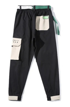 Pantalon Cargo Techwear Tiras Lizo Ajustable Negro 721 - KITCH TECH