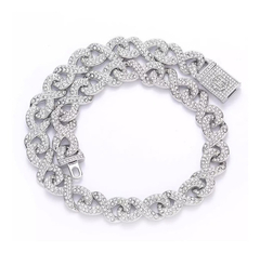 Imagen de Cadena Cubana Piedra Strass Infinito 18/20/24 Inches Cha