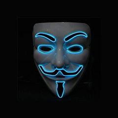Mascara Anonymous Led Nocturna Halloween Disfraz Hype - comprar online