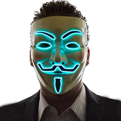 Mascara Anonymous Led Nocturna Halloween Disfraz Hype en internet
