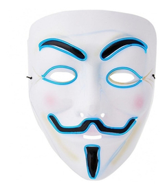 Mascara Anonymous Led Nocturna Halloween Disfraz Hype - tienda online