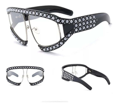 Imagen de Anteojos Lentes Sol Visor Grande Strass Retro Vintage N°123