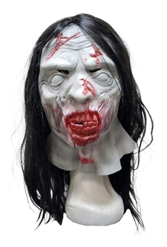 Mascara De Latex Zombie Con Pelo Disfraz Halloween Importada