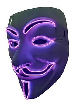 Mascara Anonymous Led Nocturna Halloween Disfraz Hype - comprar online