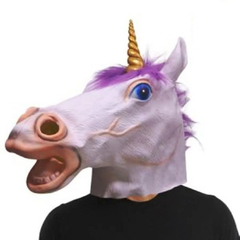 Mascara De Latex Unicornio Blanco Ojos Celestes Importadas - comprar online