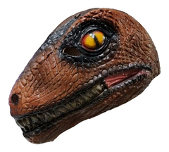 Mascara Latex Dinosaurio Velociraptor Marrón Halloween Disfraz en internet