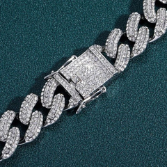 Cadena Cubana Rhinestone Beans Claw Drip Nº12 Dorada Plata - tienda online