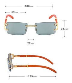 Anteojos Gafas Sol Sin Marco Rectangular Vintage Retro Nº99 en internet