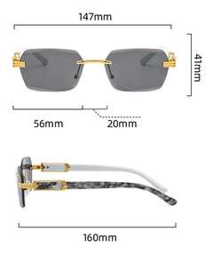 Anteojos Lentes Sol Hexagonal Sin Marco Retro Vintage Nº91 on internet