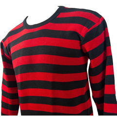 Buzo Sweater Rayado Rojo Negro Unisex - comprar online