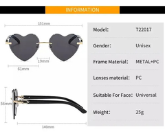 Imagen de Gafas Sol Corazon Sin Aros De Moda Europea Y Americana Nº79