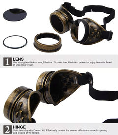 Imagen de Lentes De Sol Antiparras Steampunk Retro Googles