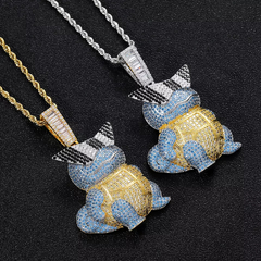 Dije "PokemonEscuadron Squirtle " Baño de Oro 14k Con Cadena Simple Full Strass 120 USD - comprar online