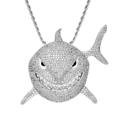 Dije "Tiburon" Baño de Oro 14k Con Cadena Simple Full Strass - comprar online