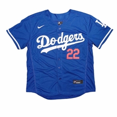 Camiseta Baseball MLB Los Angles Dodgers 22 Kershaw Blue